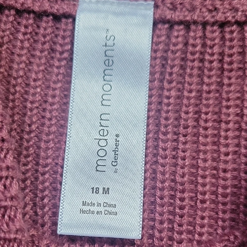 Gerber Modern Moments Love Purple Sweater Size 18 Months New With Tags
